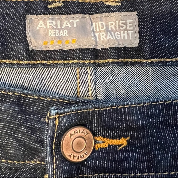Ariat Womens Rebar Mid Rise Straight Denim Jeans Size 34 R Western Ranch Work - Picture 8 of 12